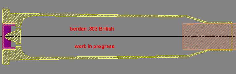 incomplete drawing of .303 cartridge case
